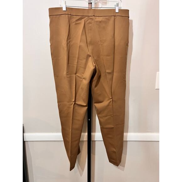 Susan Graver High Waisted Ankle Trouser Pants Brown Women's Plus Size 1X NWOT - Picture 3 of 8